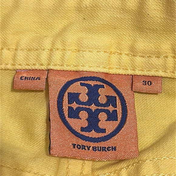 Tory Burch Cropped Slim Boot Stretch Jeans Yellow Size 30 - Picture 8 of 14